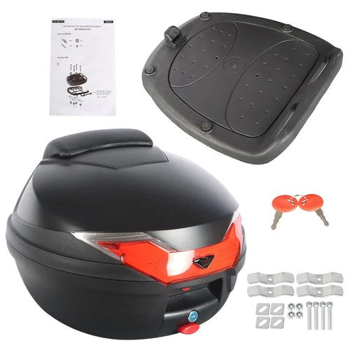 Durable Motorcycle Cushion Tour Tail Box Luggage Top Lock Key Case Scooter 32L
