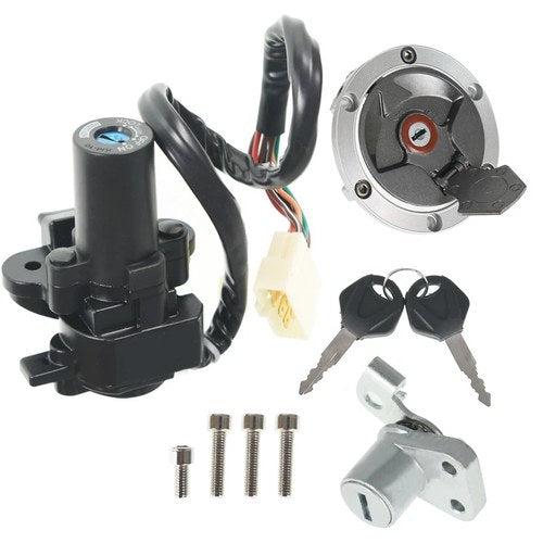 Ignition Switch Gas Cap Seat Lock Set For Ninja 250R EX250J EX300A B 2008-2015