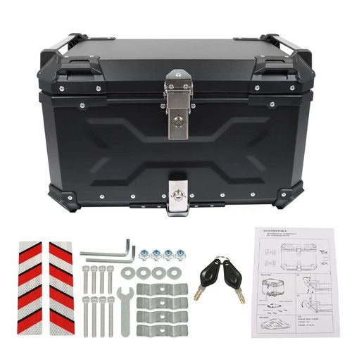65L Motorcycle Top Case Tail Box Waterproof Luggage Scooter Trunk Storage