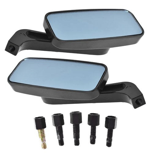 Black Rearview Short Side Mirrors For Dyna Iron 883 Breakout Fxs Honda Suzuki