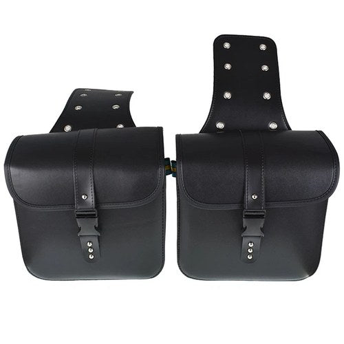 Pair Motorcycle Saddlebags Luggage Side Tool Bag PU Leather For Suzuki Kawasaki