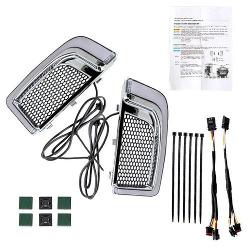 Fit For Touring Glide 2014-21 LED Fairing Lower Grill Turn Signal Running Light