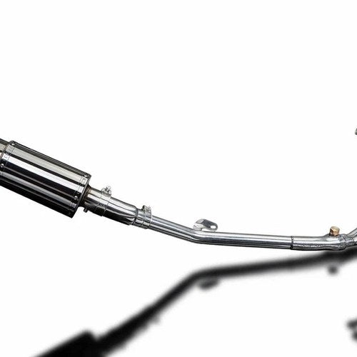 Delkevic 2-1 Exhaust System 8" Stainless Round Muffler Kawasaki Ninja 250R 11-13