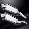 Delkevic 9" Stainless Oval Mufflers - Kawasaki EX500 Ninja 1987-2009 Exhaust