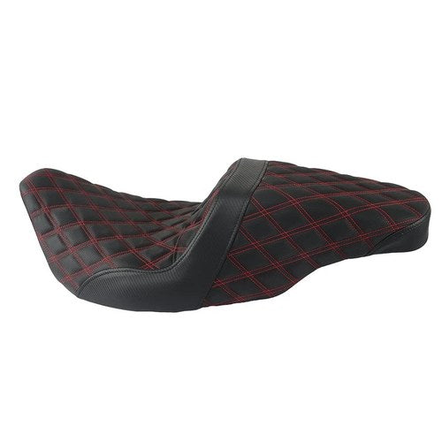 Red Lattice Stitch Carbon Fiber Gripper Step 2 Up Seat For Touring 2008-2020