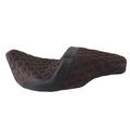 Red Lattice Stitch Carbon Fiber Gripper Step 2 Up Seat For Touring 2008-2020
