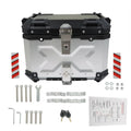 Motorcycle Silver Trunk Rear Tour Tail Box Luggage Aluminum Top Case Storage 45L