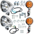 New Motorcycle Chrome Passing Driving Spot Fog Lamp Turn Signal Light