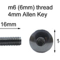1x Stainless Fairing m6 x 16mm Pan Mushroom Button Dome Large Head Bolt
