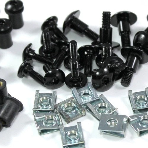 Yamaha FZR600R Black Alumi Fairing & Screen Bolt Clips Screws 1994 1995 Fzr 600R
