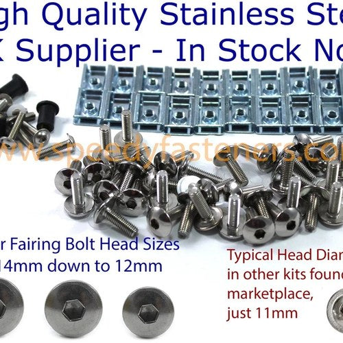 Aprilia RS50 1999-2005 Complete Stainless Steel Fairing & Screen Bolt Bolts Kit