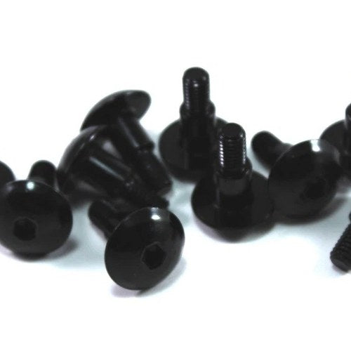 10x Black Aluminium Fairing Bolt m6 x 20mm +10mm Shoulder Motorcycle Screw Bolts