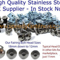 Stainless Steel Fairing & Screen Bolt Clip Kit for Suzuki TL1000R 1998-2004