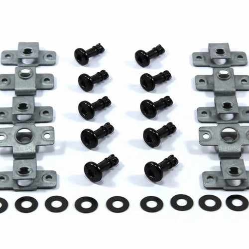 10x Dzus Fasteners 17mm Black Allen Key Head + Rivet Clips Motorcycle Fairing