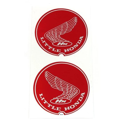1967 - 1968 "Little Honda" Honda P50 Frame Wing Decal Set - Red Decals