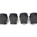 Set of 4 Black Motorcycle Air Filter Pod 42mm Honda Kawasaki Yamaha Suzuki