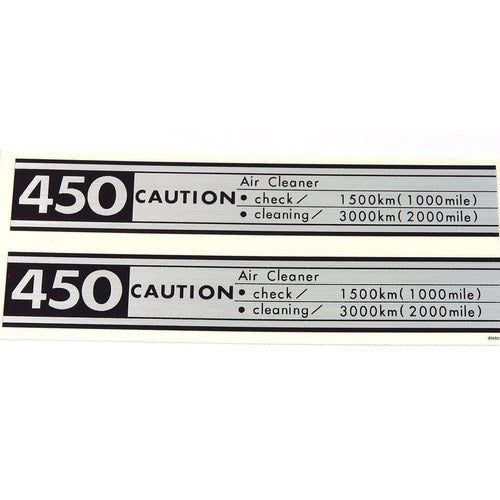 Side Cover Caution Decal Set - Honda CB450K0 CB450 Black Bomber - 1965 - 1968