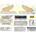 Decal Set - 1975 Honda MT250 Elsinore - Gas Fuel Tank Side Covers Warning Helmet