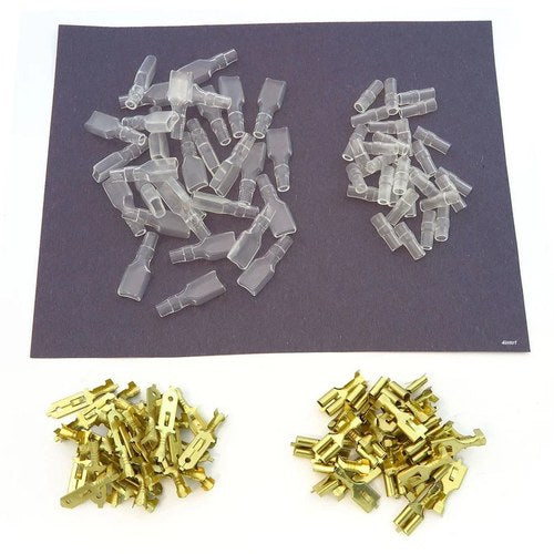 120 Piece 30 Male 30 Female spade terminals insulators 6.3mm Locking Motorcycle