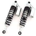 Silver & Black Remote Reservoir Motorcycle Shocks - Eye To Eye - 340mm 350mm
