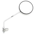 Round Black & Chrome Clamp On Mirror 8mm M8 - Honda Handlebar Fits Left or Right