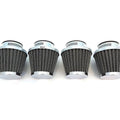 Chrome Motorcycle Air Filter Pod 39mm 4 Pack Honda Kawasaki Yamaha Suzuki