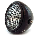 6.5" Side Mount H4 Halogen Motorcycle Headlight w/ Grill Gloss Black Matte Black