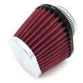 Motorcycle Performance Tapered Oval Pod Air Filter Intake Cleaner Chrome 50mm ID