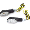 Universal Motorcycle Black LED Cat Eye Turn Signals - Clear Lens - 60-1427