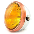7" Side Mount Motorcycle H4 Halogen Headlight - Chrome - Bronze - Amber