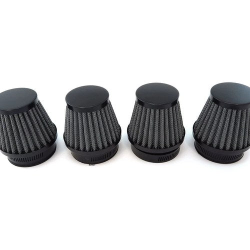 Black Motorcycle Air Filter Pods 54mm 4 Pack Honda Kawasaki Yamaha Suzuki