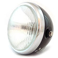 6.5" Bullet Side Mount H4 Halogen Motorcycle Headlight - Gloss Black Chrome