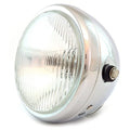 6.5" Bullet Side Mount H4 Halogen Motorcycle Headlight - Chrome