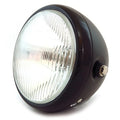 6.5" Bullet Side Mount H4 Halogen Motorcycle Headlight - Matte Black Gloss Black