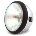 6.5" Bullet Side Mount H4 Halogen Motorcycle Headlight - Chrome Matte Black
