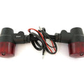 Flat Black Aluminum Turn Signals - Red Lens - Single Filament Honda Bobber Cafe