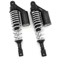 Black & Chrome Remote Reservoir Motorcycle Shocks - Eye To Clevis - 320mm 330mm
