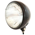 7" Bottom Mount Motorcycle Headlight Spotlight - Gloss Black - Clear H4 Halogen