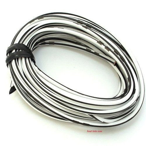 OEM Colored Electrical Wire 18 Gauge - 13' Roll - White / Black Stripe