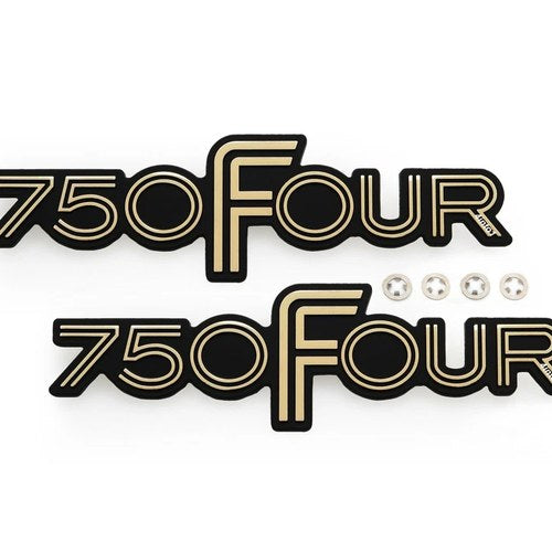 Honda CB750F Side Cover Emblems - Metal - Set of 2 - 87127-392-000 - 1975-1978