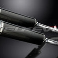 Delkevic 18" Carbon Oval Mufflers Slip On - Honda VTR1000 98-05 RVT1000R 02-06