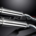 Delkevic 14" Stainless Round Mufflers - Honda ST1300 2003-2015 Exhaust