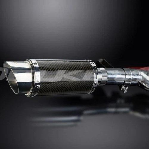 Delkevic 8" Mini Carbon Round Muffler - Honda NT650 & NT400 - 1988-1993 Exhaust