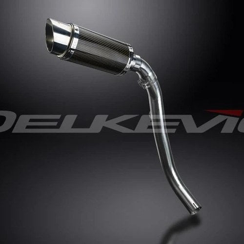 Delkevic 8" Mini Carbon Fiber Round Muffler Slip On - Honda CBR1000RR 2004-2005
