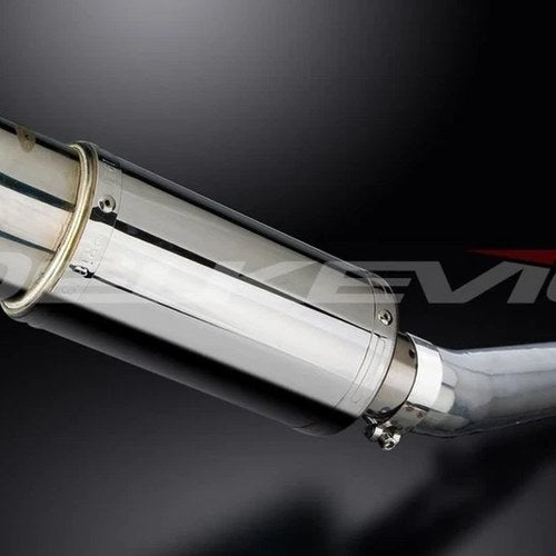 Delkevic Mini 8" Stainless Steel Round Muffler Slip On - Honda CBR600 91-98