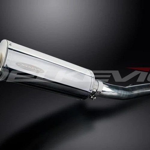 Delkevic 14” Stainless Oval Muffler Slip On - Honda CBR600 F4i 2001-2006 Exhaust