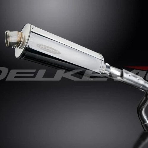 Delkevic 14" Stainless Steel Oval Muffler Slip On - Honda 599 CB600F 2004, 2006