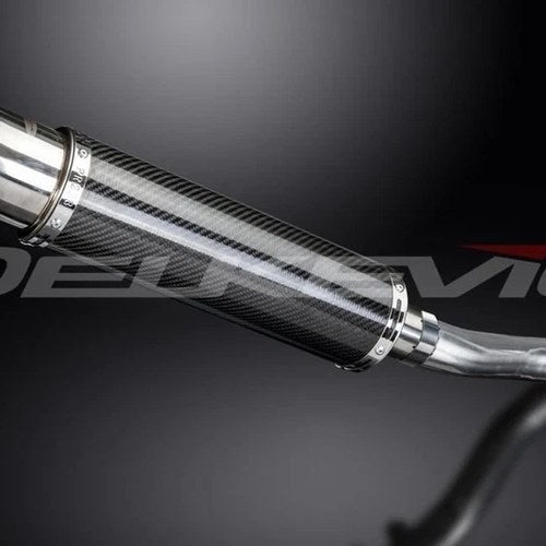 Delkevic 14" Carbon Fiber Round Muffler Slip On - Honda CB500X 2013-2016