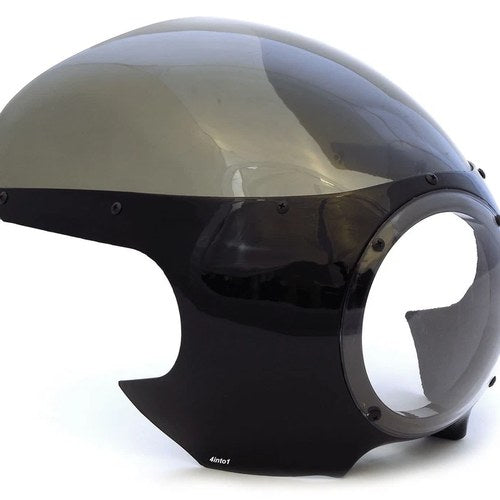 Cafe Racer Retro Drag Racing Motorcycle Fairing - Black - Smoke Windshield
