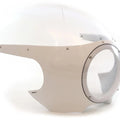 Cafe Racer Retro Drag Racing Motorcycle Fairing - White - Clear Windshield